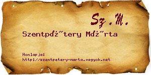Szentpétery Márta névjegykártya