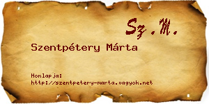 Szentpétery Márta névjegykártya